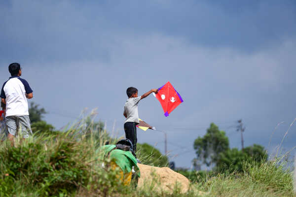 Colorful Kites Soar Over Chobhar Ahead of Dashain Festival