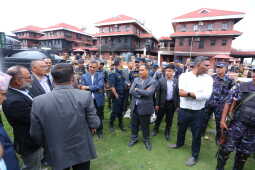 Kulman Ghising and Om Prakash Aryal Visit Ministerial Quarters