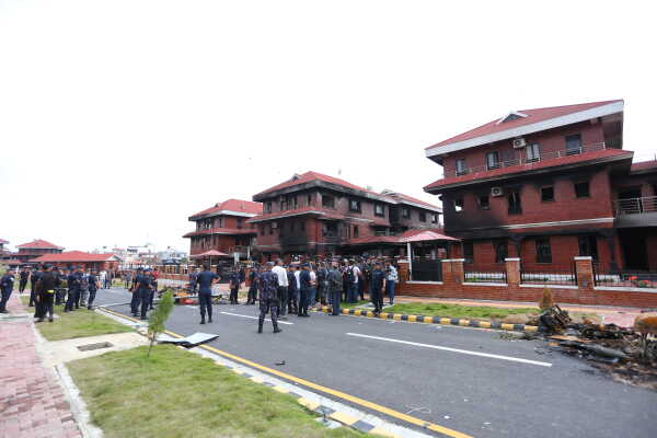 Kulman Ghising and Om Prakash Aryal Visit Ministerial Quarters