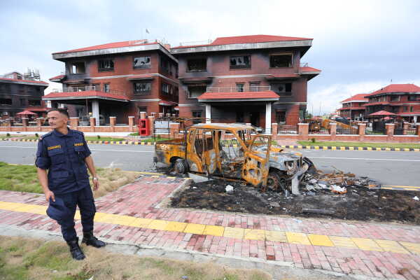 Kulman Ghising and Om Prakash Aryal Visit Ministerial Quarters