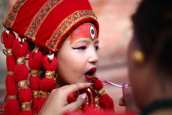 Kumari Puja Celebrated at Taleju Bhawani Temple During Indra Jatra