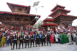 Phulpati Arrives at Dashain Ghar, Hanumandhoka, Kathmandu