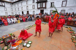 Phulpati Arrives at Dashain Ghar, Hanumandhoka, Kathmandu