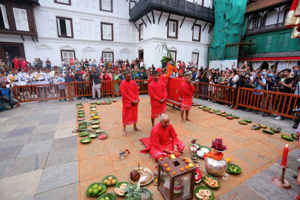 Phulpati Arrives at Dashain Ghar, Hanumandhoka, Kathmandu