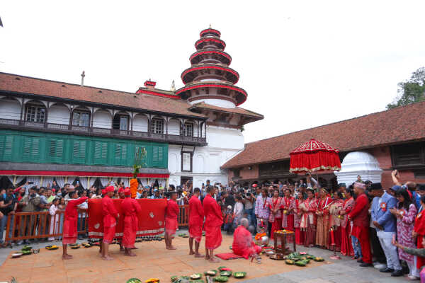 Phulpati Arrives at Dashain Ghar, Hanumandhoka, Kathmandu