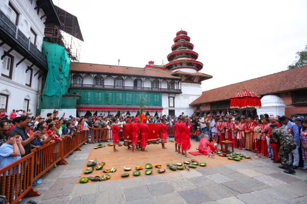 Phulpati Arrives at Dashain Ghar, Hanumandhoka, Kathmandu