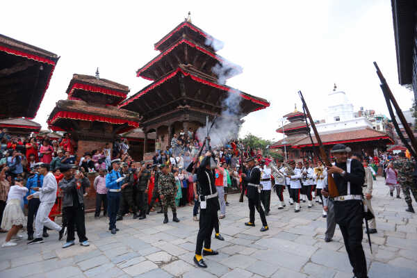 Phulpati Arrives at Dashain Ghar, Hanumandhoka, Kathmandu