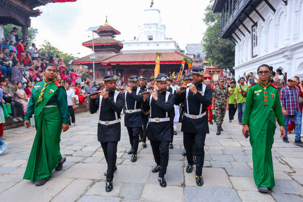 Phulpati Arrives at Dashain Ghar, Hanumandhoka, Kathmandu