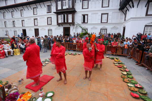 Phulpati Arrives at Dashain Ghar, Hanumandhoka, Kathmandu