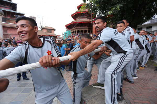 Indra Jatra festival began with the erection of the Lingo today, 3 September 2025