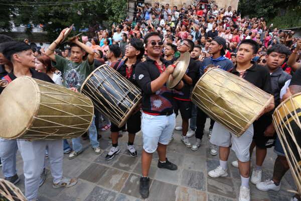 Indra Jatra festival began with the erection of the Lingo today, 3 September 2025