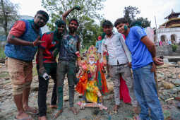 Vishwakarma Puja Concludes with Idol Immersion in Bagmati River, Kathmandu