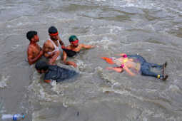 Vishwakarma Puja Concludes with Idol Immersion in Bagmati River, Kathmandu