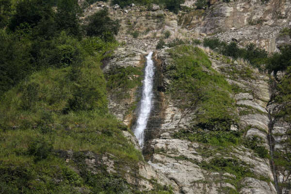 Waterfalls and Rice Fields Along Araniko Highway, Sindhupalchok, Nepal