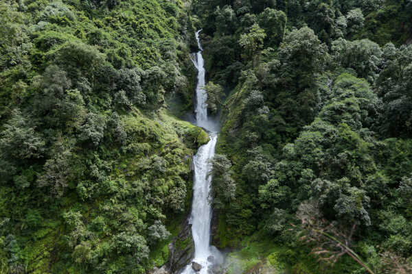 Waterfalls and Rice Fields Along Araniko Highway, Sindhupalchok, Nepal