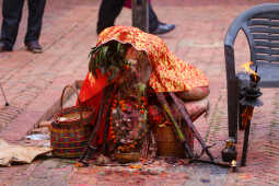 Ancient Thecho Navadurga Dance Performed at Mul Chowk, Patan Durbar Square