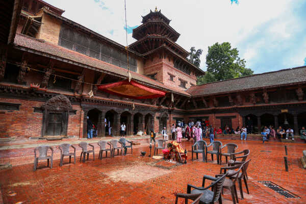 Ancient Thecho Navadurga Dance Performed at Mul Chowk, Patan Durbar Square