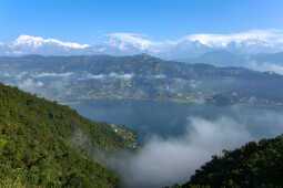 Clear Weather Reveals Stunning View of Machhapuchhre and Phewa Lake in Pokhara
