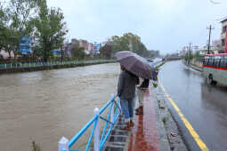 Continuous Rainfall Floods Settlements Along Bagmati River in Kathmandu