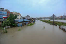 Continuous Rainfall Floods Settlements Along Bagmati River in Kathmandu