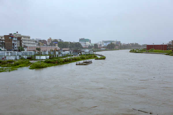 Continuous Rainfall Floods Settlements Along Bagmati River in Kathmandu