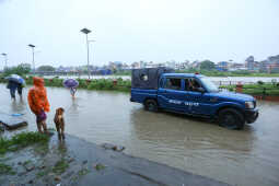 Continuous Rainfall Floods Settlements Along Bagmati River in Kathmandu