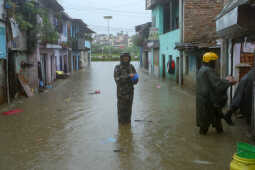 Continuous Rainfall Floods Settlements Along Bagmati River in Kathmandu