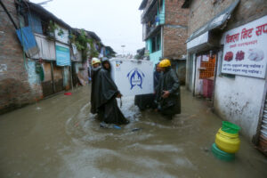 Continuous Rainfall Floods Settlements Along Bagmati River in Kathmandu