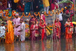 Devotees Celebrate Chhath Festival 2025 at Gaurighat, Kathmandu