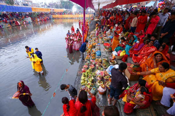 Devotees Celebrate Chhath Festival 2025 at Gaurighat, Kathmandu