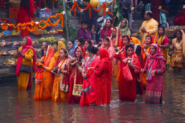Devotees Celebrate Chhath Festival 2025 at Gaurighat, Kathmandu