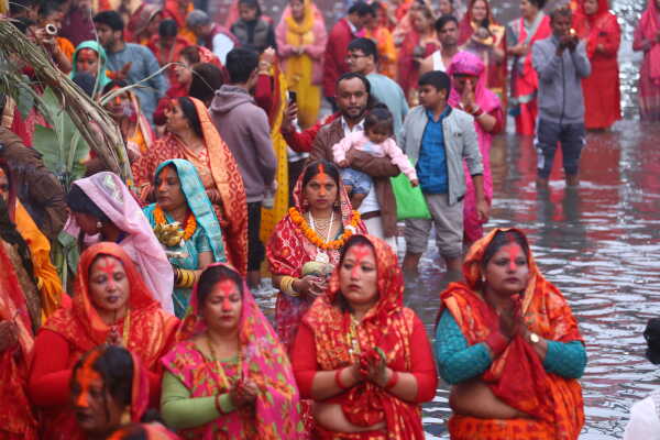 Devotees Celebrate Chhath Festival 2025 at Gaurighat, Kathmandu