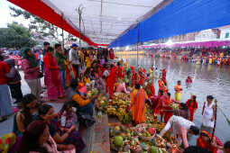 Devotees Celebrate Chhath Festival 2025 at Gaurighat, Kathmandu