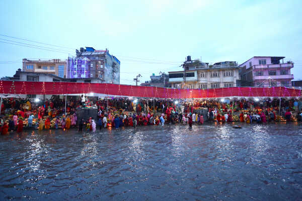 Devotees Celebrate Chhath Festival 2025 at Gaurighat, Kathmandu