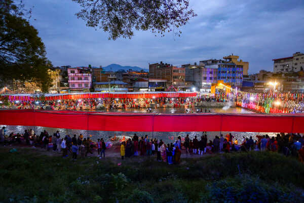 Devotees Celebrate Chhath Festival 2025 at Gaurighat, Kathmandu