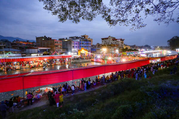 Devotees Celebrate Chhath Festival 2025 at Gaurighat, Kathmandu