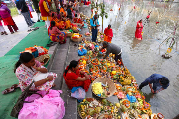 Devotees Celebrate Chhath Festival 2025 at Gaurighat, Kathmandu