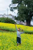 Kids Flying a Kite