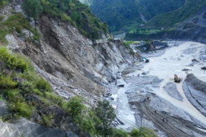 Flood Damage on BP Highway in Chaukidanda After Heavy Rain