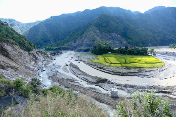 Flood Damage on BP Highway in Chaukidanda After Heavy Rain