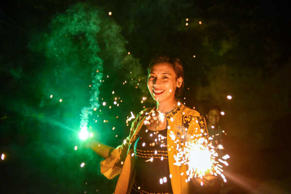 Nepalese People Celebrate Tihar Festival with Dazzling Fireworks