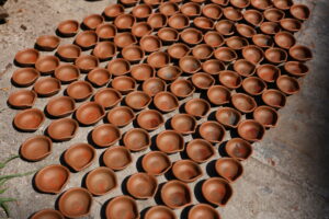 Prajapati Community in Bhaktapur Busy Making Clay Lamps and Pots for Tihar