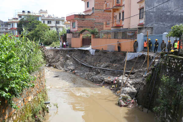 Road Repair Begins After Manumati River Flood Damages Area Near Kohinoor Housing, Kathmandu (10)