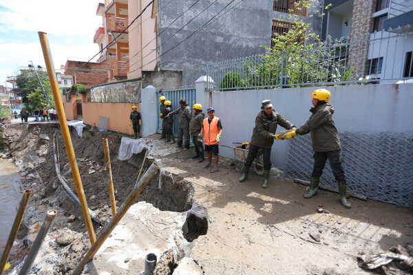 Road Repair Begins After Manumati River Flood Damages Area Near Kohinoor Housing, Kathmandu (5)