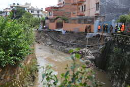 Road Repair Begins After Manumati River Flood Damages Area Near Kohinoor Housing, Kathmandu (9)