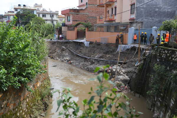 Road Repair Begins After Manumati River Flood Damages Area Near Kohinoor Housing, Kathmandu (9)