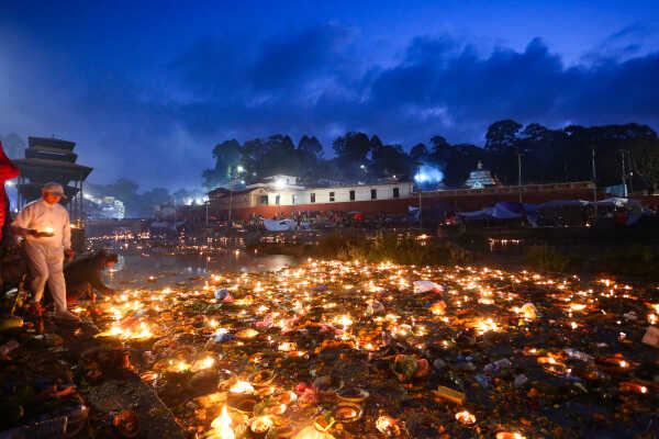 Balachaturdashi Ritual at Pashupatinath Devotees Offer Shatbij in Honor of Ancestors