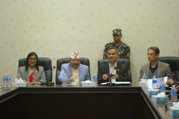 Home Minister Om Prakash Aryal Discusses Upcoming Elections at Election Commission