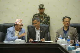 Home Minister Om Prakash Aryal Discusses Upcoming Elections at Election Commission