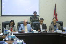 Home Minister Om Prakash Aryal Discusses Upcoming Elections at Election Commission